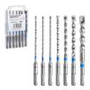 toolant Masonry Drill Bit,SDS Plus Rotary Hammer Drill Bits Set Assorted Set 7pcs(5/32"-1/2") 6inch,Carbide Tipped 2-Cutter for Concrete,Masonry and Brick
