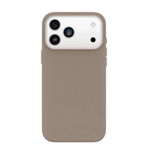 OtterBox iPhone 17 Pro Max Symmetry Series Cactus Leather Case - Grey Comfort - Slim, Premium Protective iPhone Case
