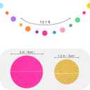 Outus 5 Pieces Colorful Dots Paper Garland Easter Decor Round Glitter Hanging Confetti Streamers Backdrop for Spring Birthday Classroom Halloween Trunk or Treat Car Decoration (Rainbow)