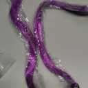 Purple Hair Extensions Colored Ponytail Extensions Festival Braiding Hair Accessories for Women 20 Inch Crazy Hair Day Accessories for Girls Synthetic Mixed Tinsel Ponytail Braids 2Packs 100g