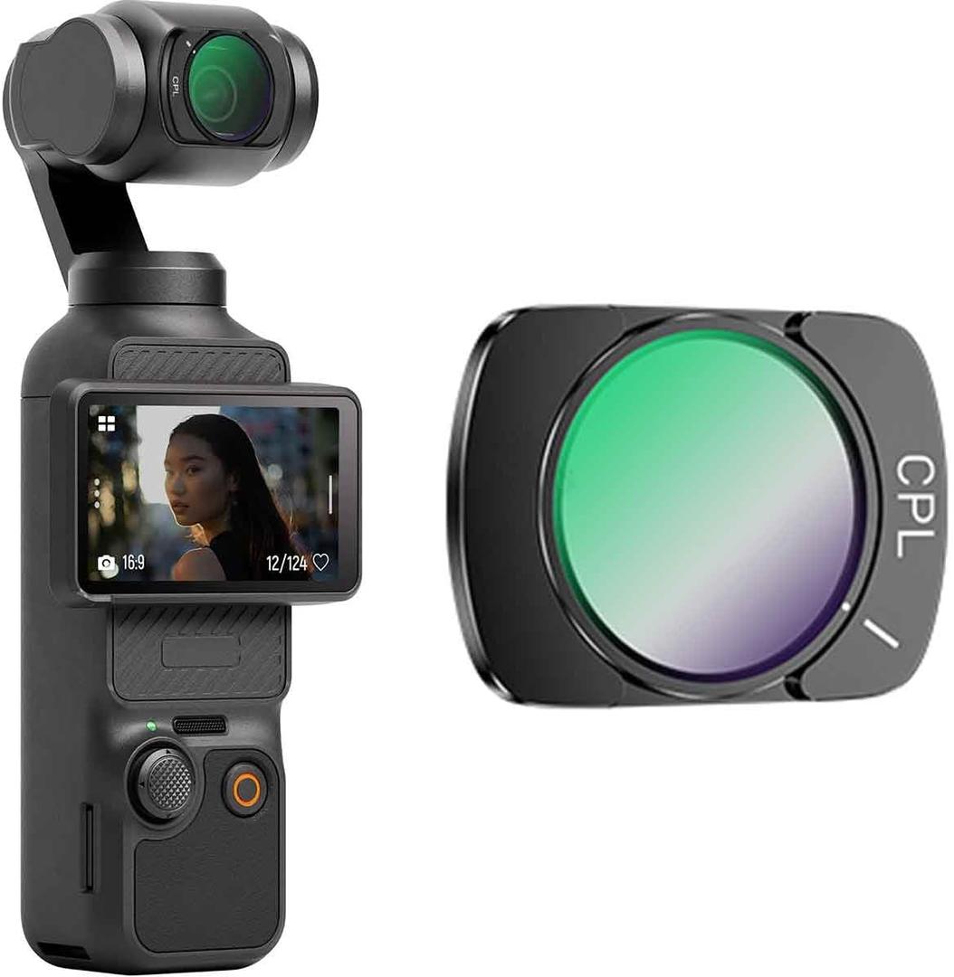T Tersely Magnetic CPL Filter for DJI Pocket 3 - Ultra-Thin Polarizing Lens with Anti-Fingerprint Coating, Scratch-Resistant Aluminum Frame, Perfect for Vlogging & Travel Photography