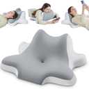 DONAMA Neck Pillow for Sleeping, Leaning and Lying, Contour Memory Foam Pillow for Side Back Stomach Sleeper, Ergonomic Cervical Pillow for Neck Pain and Shoulder Pain Relief (Grey)