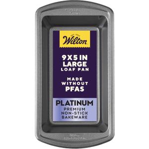 Wilton Platinum Non-Stick 9 x 5 in Loaf Pan, Cold-Rolled Steel Bakeware, Made without PFAS, Packaging May Vary