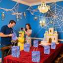 SAVITA 10pcs Spider Party Favors Bags, Paper Gift Bags with Handles Candy Goodie Bag Spider Theme Birthday Party Decorations for Presents Treats Snacks Storage Supplies