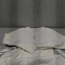 ANRABESS Women's Long Sleeve Midi Dress Crewneck Tie Waist A-Line Swing Casual Bodycon Ribbed Knit 2025 Fall Sweater Dress White Medium