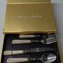 20 pieces 18/10 Stainless Steel Silverware Sets With Champagne Handle,Vintage Cutlery Sets,Sliverware set Service for 4,Dishware Safe (20,champagne)