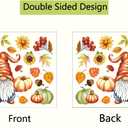 5 x Autumn Glass Window Stickers Autumn Watercolor Pumpkin Maple Leaf Dwarf Card Window Stickers Autumn Thanksgiving Harvest Party Home Decoration