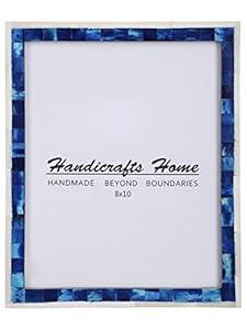 Handicrafts Home Picture Photo Frame Mosaic Art Inspired Vintage Wall Décor Frames - 8x10, Blue