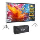 AAJK100-inch Portable Projector Screen with Stand – Elevate Your Outdoor Movie Nights with 4K HD Clarity and Lightweight Convenience