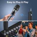 Wireless Microphone,Professional Dual Handheld Cordless Dynamic Mic System with Rechargeable Receiver,Karaoke Microphone Set for Singing, Karaoke, Wedding, DJ, Party, Speech,Church,Class Use,PA System