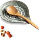 LAUCHUH Spoon Rest for Stove Top, 5 inch Ceramic Spoon Holder for Kitchen Countertop Large Spatula Holder for Ladle, Spoons or Tong, Farmhouse Decor, Special Gray