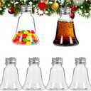 10pcs Christmas Drink Balls: 50ml Xmas Shot Glass Fillable Juice Bottles Clear Pendant Christmas Tree Ornament for Holiday Party Decoration 2.75X2.04X2.04in