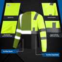 Hi Vis Reflective Long Sleeve Safety Work T Shirt Moisture Wicking DryBlend for Railway Workers Fast Dry Comfortable (Yellow, M)