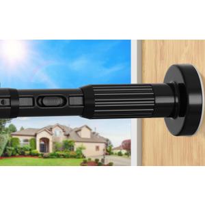 Black Extra Long Tension Curtain Rod 41-146 Inch Outdoor Tension Shower Curtain Rod No Drilling for Window Patio No Slip Spliced Telescopic Design Easy to Install Never Rust Diameter 1.26 Inch