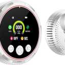 5-in-1 Plug in Carbon Monoxide Detector & Smoke & Natural Gas Combination Detectors with Backup Battery Temp Humidity Senor Plug&Play&Audible 85dB CO Alarm for Home Hotel (1 Pack, White)