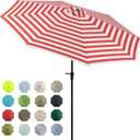 Tempera Patio Market Outdoor Table Umbrella with Auto Tilt and Crank, Large Sun Umbrella with Sturdy Pole & Fade Resistant Canopy, Easy to Set