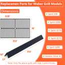 QuliMetal 7522 7535 Grill Replacements for Weber Genesis Silver A, Spirit 500, Grill Parts for Weber Spirit 200 & 210 Series(2009-2012 with Side Control), 21.5" Flavorizer Bars & 15" Grill Grates