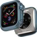 ULTIMAL Metal Case Compatible with Apple Watch Series 9/8/7 45mm with Back Cover,Military Grade Shockproof Protective Case, Rugged Cover for iWatch 45mm (Blue)