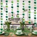 2 x 3Pcs Green St Patricks Day Garland Saint Patricks Shamrock Garland Hanging Shamrock St. Patrick's Day Garland Decorations for Home Mantel Office Irish Day Party Supplies (NO DIY)