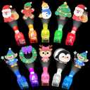 Budbof Christmas Party Favors, 40Pcs Finger Lights Toys for Kids Glow in The Dark Xmas Themed Goodie Bag Fillers Bulk Classroom Prizes Party Supplies