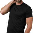 32 Degrees Men's Cool Classic Crew T-Shirt | Anti-Odor | 4-Way Stretch | Moisture Wicking (X-Large, Black)