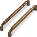 Goo-Ki 6 Pack 5 Inch （128mm） Hole Center Cabinet Pulls Antique Brass Zinc Alloy Kitchen Drawer Pulls Drawer Handles 5.5 Inch Length 2201-GT-128