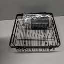 MAJALiS Expandable Stainless Steel Over The Sink Dish Drying Rack for Small Kitchen Counter Space Saving, Compact RV Plate Drainer Strainer in Black Wire Metal with Hanging Adjustable Utensil Holder