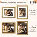 upsimples Vintage 11x14 Picture Frame, Antique Gold Frame Displays 8x10 with Mat or 11 x 14 Without for Vertical or Horizontal Wall Decor, 1pack