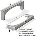 khtumeware 10 Pack Solid Handles 5-Inch(128mm) Brushed Nickel Cabinet Pulls,Heavy Duty for Kitchen Cabinets, Cupboards, Drawers and Bathroom Hardware