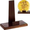 Weysat Wooden Plate Stand for Display 8 Inch Plate Postcard Picture Frame Book Display Stand with Square Block Base Home Office Decorative Table Top Easels