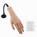 Practice Hand for Acrylic Nails with Stand Bracke,left Practice Hand for Acrylic Nails With Holder, Flexible Bendable Fake Hand Manicure Nail Practice Hand