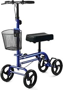 RINKMO Knee Scooterï¼ŒSteerable Knee Walker Economical Knee Scooters for Foot Injuries Best Crutches Alternative (Blue 1)