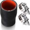 3.0" to 4.0" ID Straight Silicone Reducer Coupler Hose with Stainless T-Bolt Clamp,4 Layers Reinforced, Thickness(5mm),Leg Length 3 inch Intake Turbo Piping Intercooler Coupler Silicone Hose