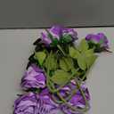 Luyue 10PCS Artificial Roses Flower with Stems Silk Fake Flowers Bouquet Realistic Long Stem Faux Rose for Valentines Day Wedding Home Decor (Light Purple)