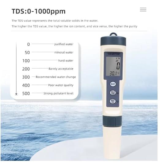 EZ9901 Digital WaterQuality Tester LCD Backlight PH/TDS/Temp Meter 3 in 1 PH Test Pen
, White