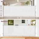 96" Retractable Baby Gates Large Openings, Extra Wide Mesh Dog Gate for Garage Deck Porch, Strong Suction Disc Prevent Crawling Under, 34" Tall Long Safety Gate for Child Indoor Outdoor, White