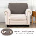 LA MEACK Couch Cushion Cover Seat Cushion Cover Stretch Armchair Cover Separate Sectional Sofa Slipcovers Furniture Protector(1 Piece for Seat or Sofa Backrest, Taupe)