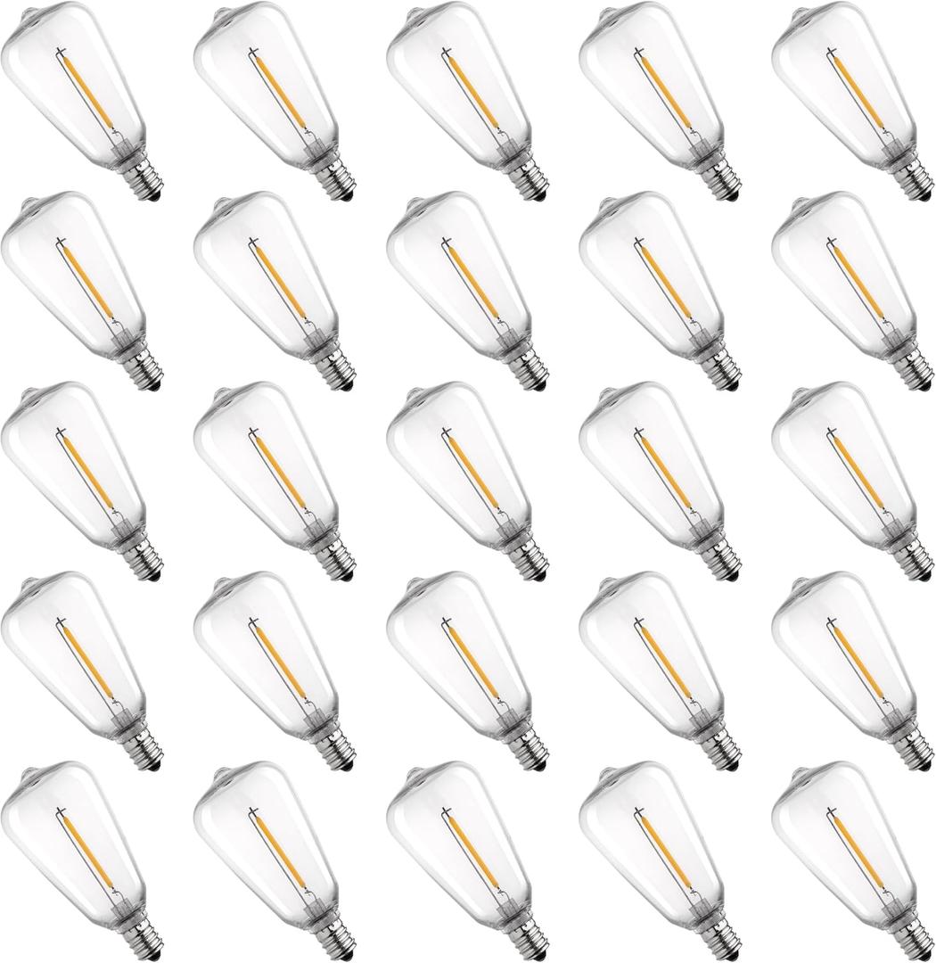 50 Pack ST38 Edison E12/C7 Small Base Outdoor 1w 2700k Led Light Bulbs