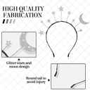 Yinder 8 Pcs Star Moon Headband Ramadan Costume Accessories Silver Birthday Party Hair Hoop for Women Wedding Cosplay