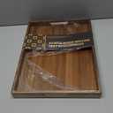 Acacia Wood Serving Tray with Handles (17 Inches)  Decorative Serving Trays Platter for Breakfast in Bed, Lunch, Dinner, Appetizers, Patio, Ottoman, Coffee Table, BBQ, Party Great for Lap &Couch