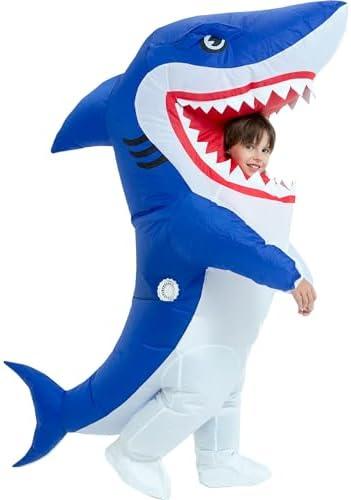 One Casa Blow Up Party Costume,Inflatable Costumes for Kids, Full Body Shark Costume,Halloween Costumes for Boys Girls 8-10 years