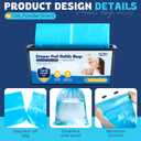 Diaper Pail Refill Bags 30 Bags Per RefillCompatible with Genie Easy Roll Signature Diaper Pails Holds Up to 2820 Newborn Diapers Talc Powder Scent 7 Layer Odor Barrier,Scented,2PACK (60 Bags)