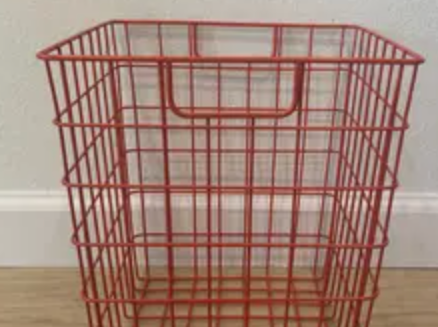 Wire Basket, Decor Crafts Kitchen Organizing.for Closets,Cabinets,Pantries,Office 12x8 Inch, Red