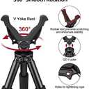 Trakiom Shooting Tripods for Rifles with 360° V Yoke Rest, 31.5" - 74" Shooting Sticks for Hunting, Lever Lock, Lightweight Aluminum, High Density Foam Handle and Spike Feet