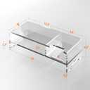 BEYGORM Acrylic Monitor Stand for Full Keyboard, 20" Wide 2-Tier Riser with Storage Shelf and Phone Holder, Desktop Organizer for Laptop, Printer, Screen (Clear)