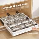 2 Pack Pull Out Cabinet Organizer With Raising Pad for Framed Cabinets,Expandable Width (13"-21") and Depth (17"-24"),3 Slide Rails Slide Out Drawers with Handle,No-Drill Roll Out Shelf,White