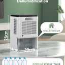 Dehumidifier,75 OZ Water Tank (500 sq.ft) Dehumidifiers for Home,Quiet Dehumidifier for Bathroom Bedroom Basement RV with 12H Timer,Auto Shut Off,7 Colors LED Light,Sleep Modes(2200ML)