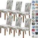 SPRINGRICO Chair Covers for Dining Room 6 Pack, Stretch Dining Chair Cover, Washable Spandex Kitchen Parsons Chair Slipcovers, Removable Seat Protector for Home or Party (6pack, Lucid Calm)