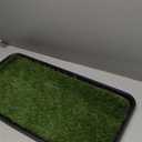 Ottomanson Artificial Grass Puppy Potty Training Pad with Tray, 15" x 30" Reusable Pee Pad for Small Pets and Dogs