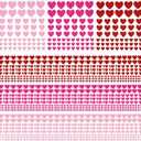 ReliThick 3480 Pcs Heart Stickers Glitter Gradient Self Adhesive Decals | 3 Sizes Included, Gradient Foil Design, For Thanksgiving Wedding Gift Wrap Envelopes Greeting Cards Scrapbooking Craft